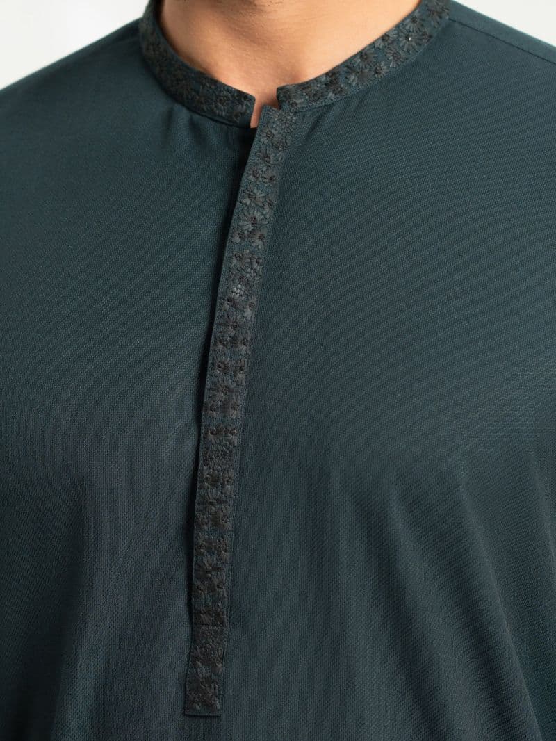 Dark Green Semi-Formal Kameez Shalwar thumbnail