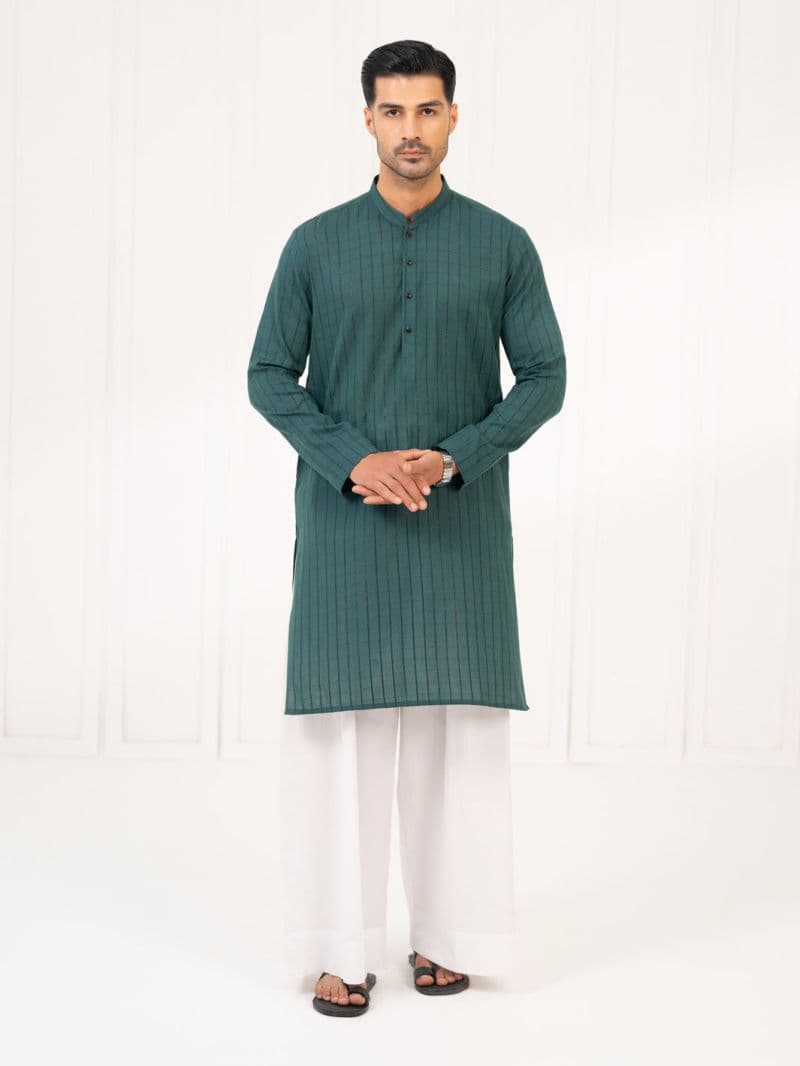 Green Jacquard Kurta thumbnail