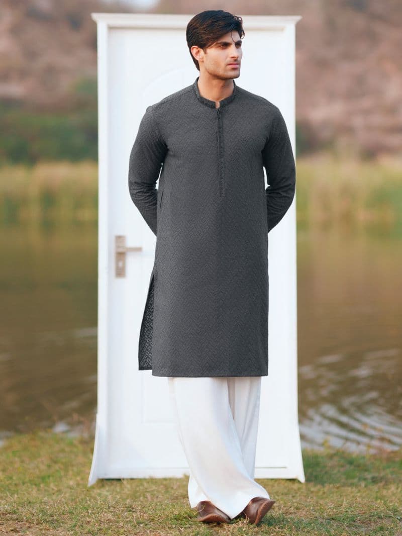 Black Cotton Formal Kurta thumbnail