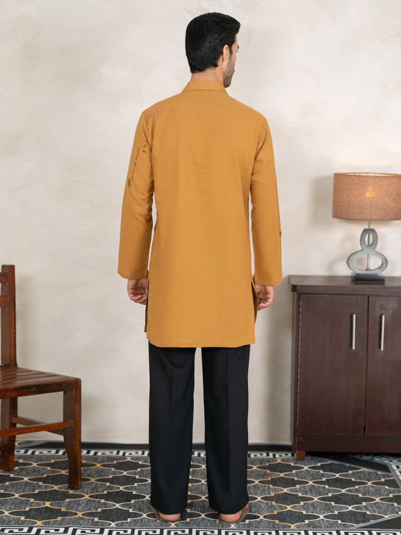 Mustard Cotton Cut & Sew Kurta thumbnail