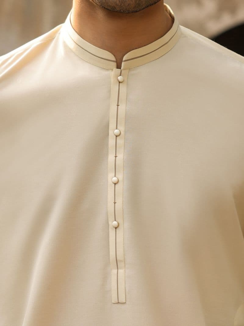 Cream Cut & Sew Kurta thumbnail