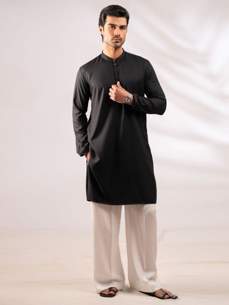 Black Plain Kurta thumbnail