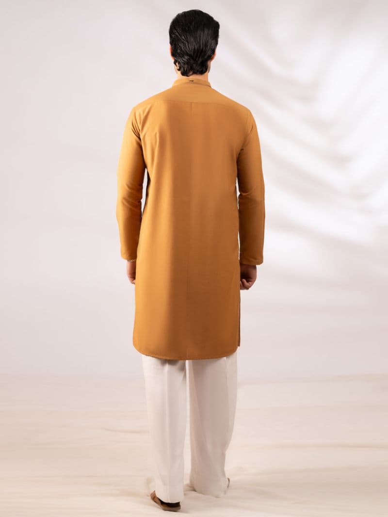 Brown Dobby Cut & Sew Kurta thumbnail