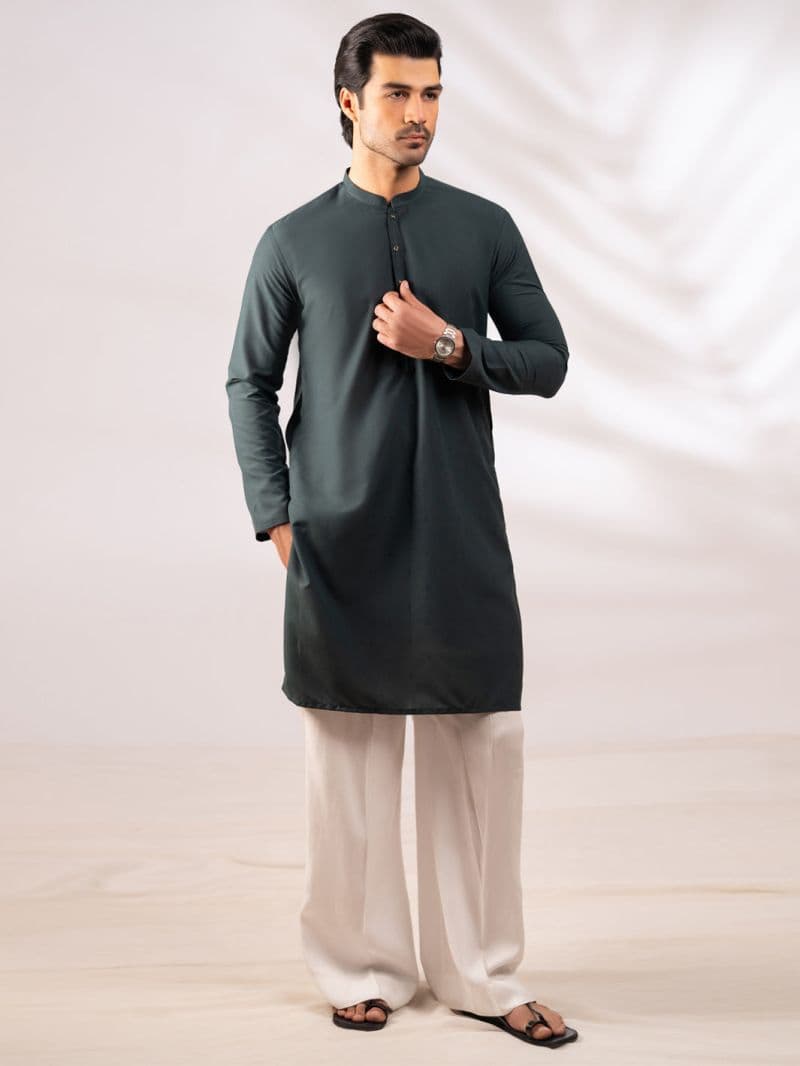 Green Cut & Sew Kurta thumbnail