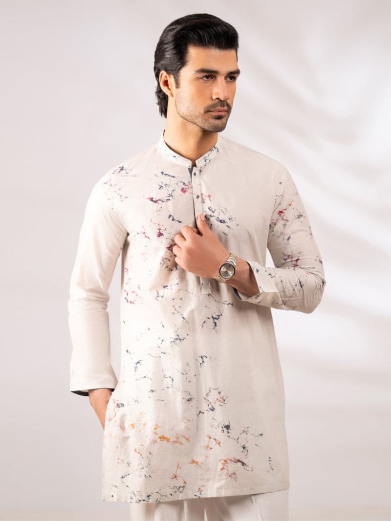 Sky Blue Cotton Kurta thumbnail