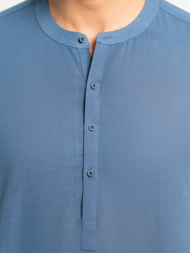 Dark Blue Cotton Semi-Formal Kurta thumbnail