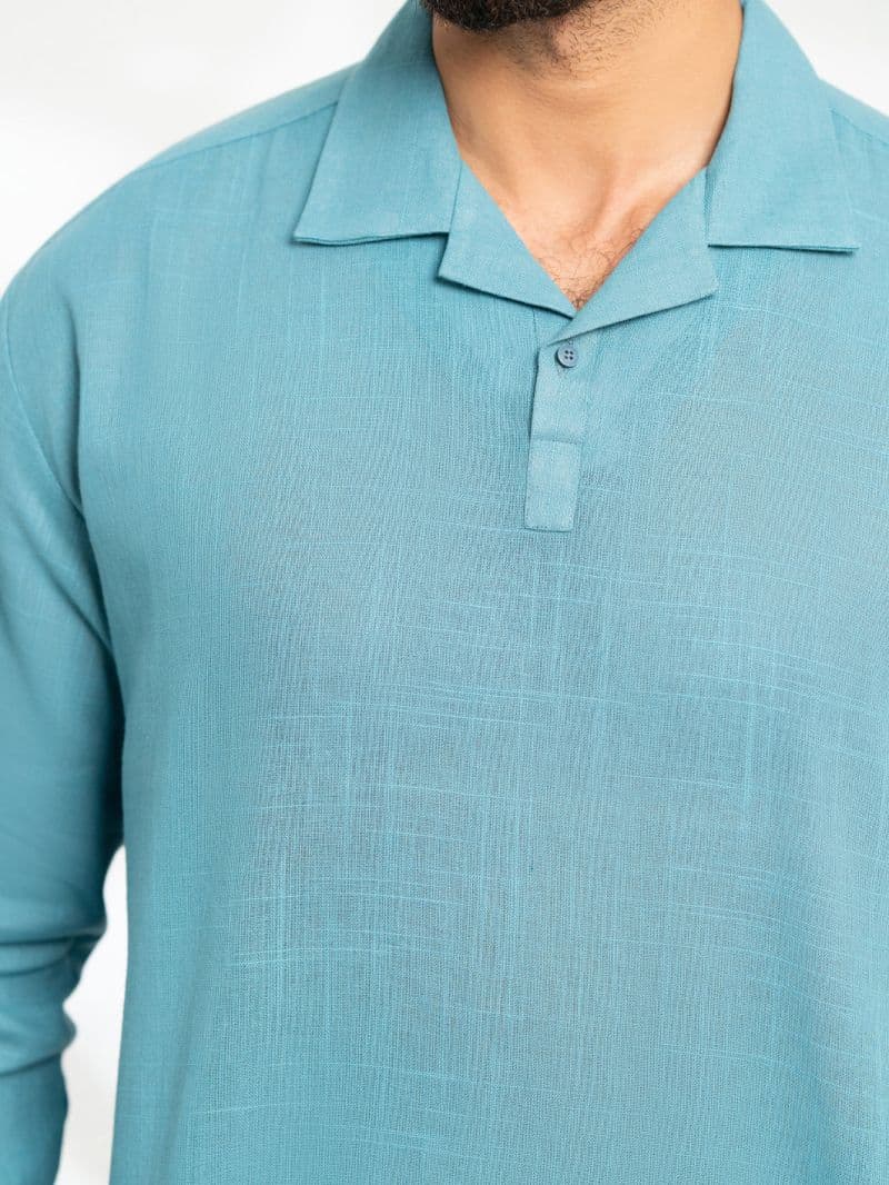 Blue Cotton Semi-Formal Kurta thumbnail