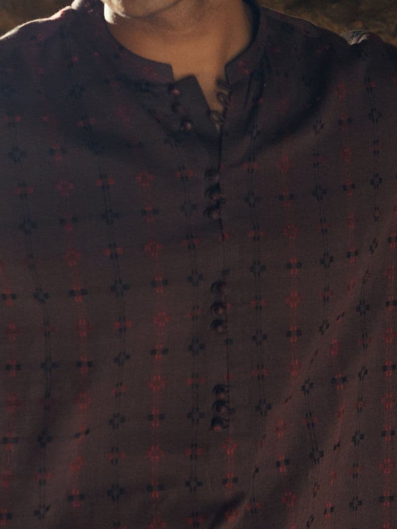 Brown Cotton Semi-Formal Kurta thumbnail