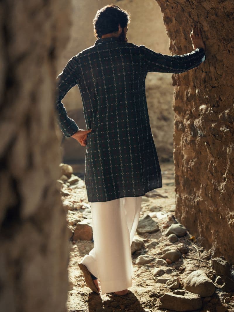 Green Cotton Semi-Formal Kurta thumbnail