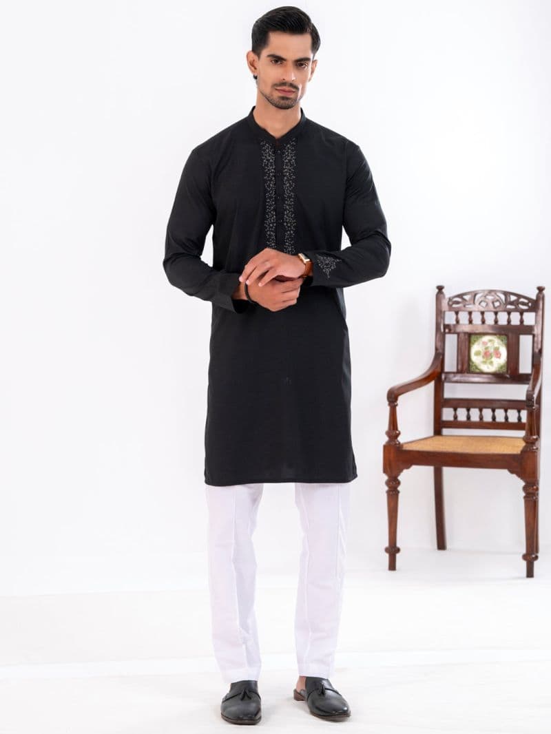 Black Blended Kurta thumbnail