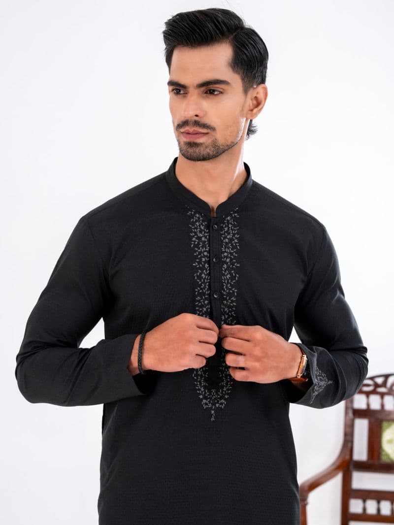 Black Blended Kurta thumbnail