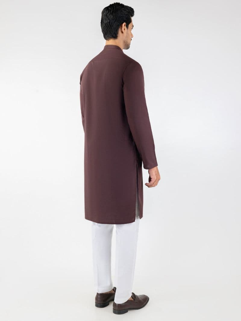 Maroon Blended Kurta thumbnail