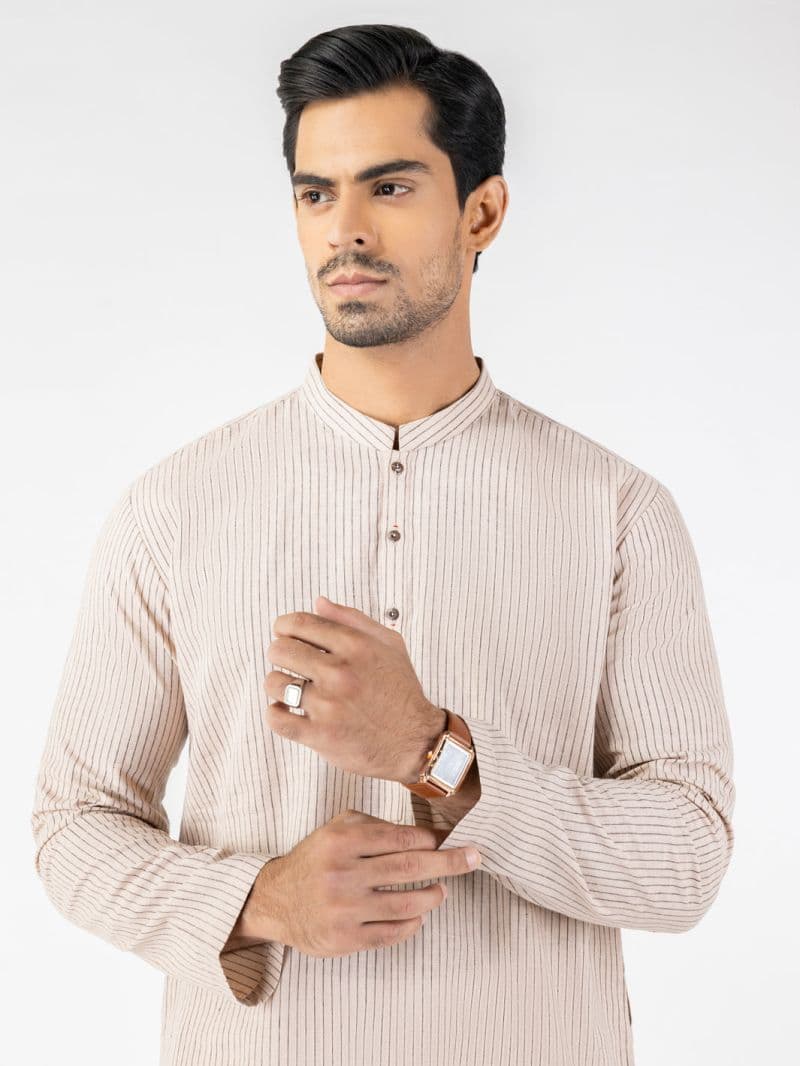 Beige Blended Kurta thumbnail