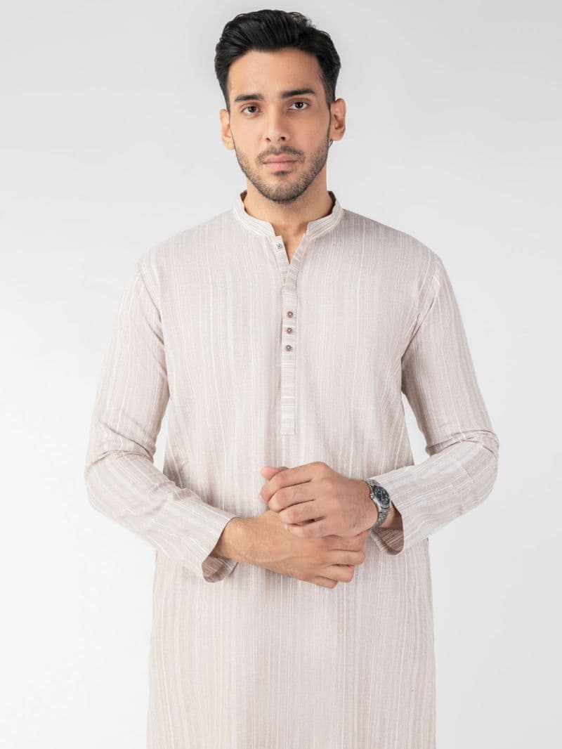Beige Blended Kurta thumbnail