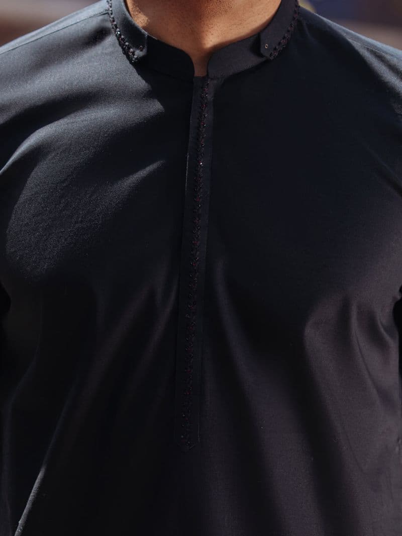 Black Cotton Kurta thumbnail