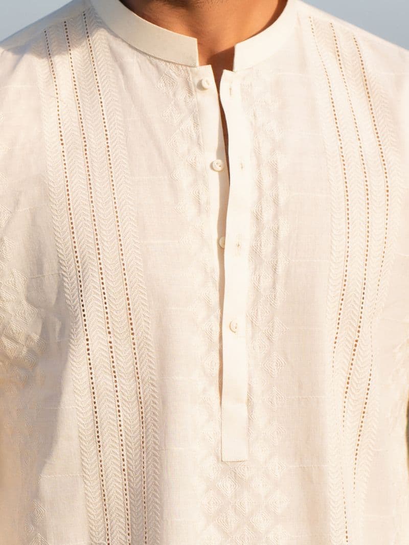 Cream Cotton Kurta thumbnail