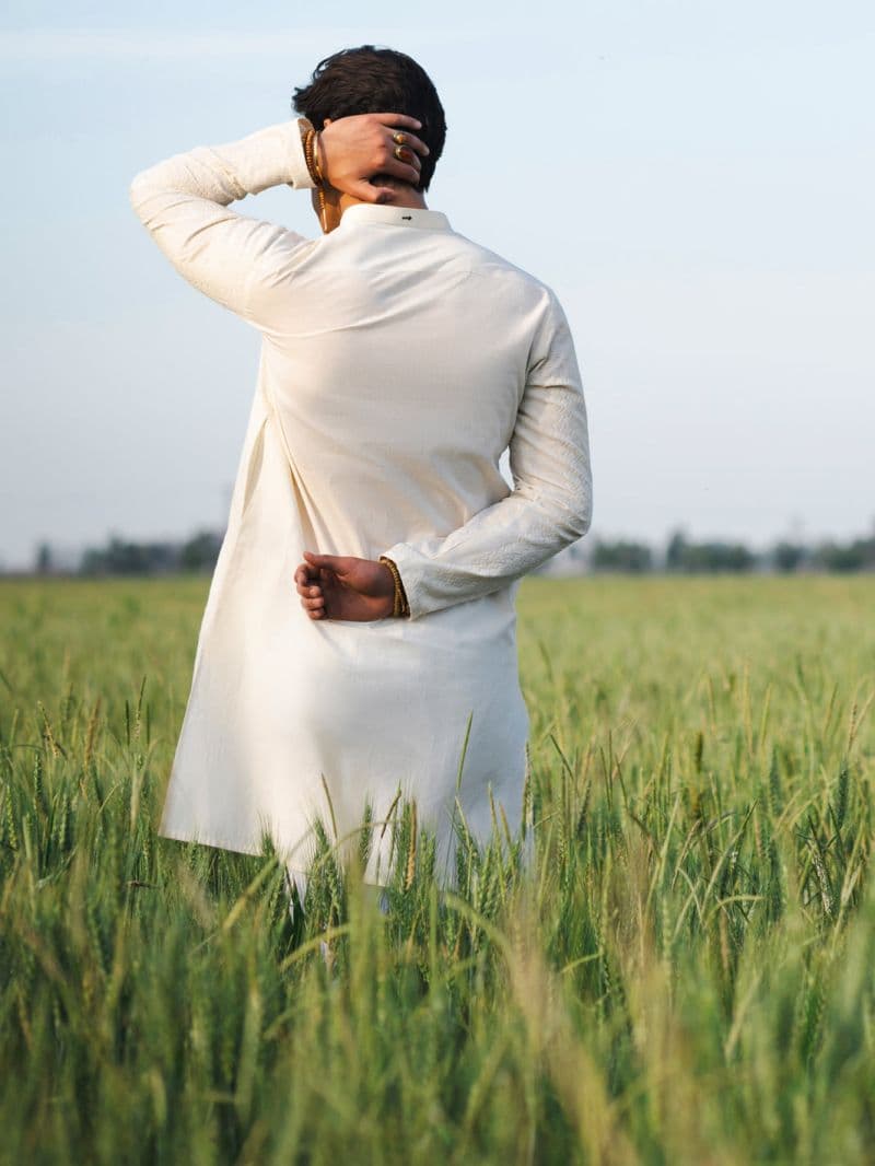 Cream Cotton Kurta thumbnail