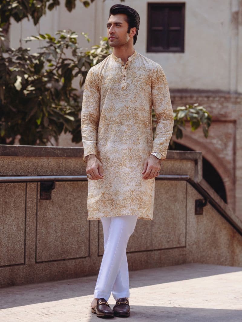 Mustard Cotton Kurta thumbnail