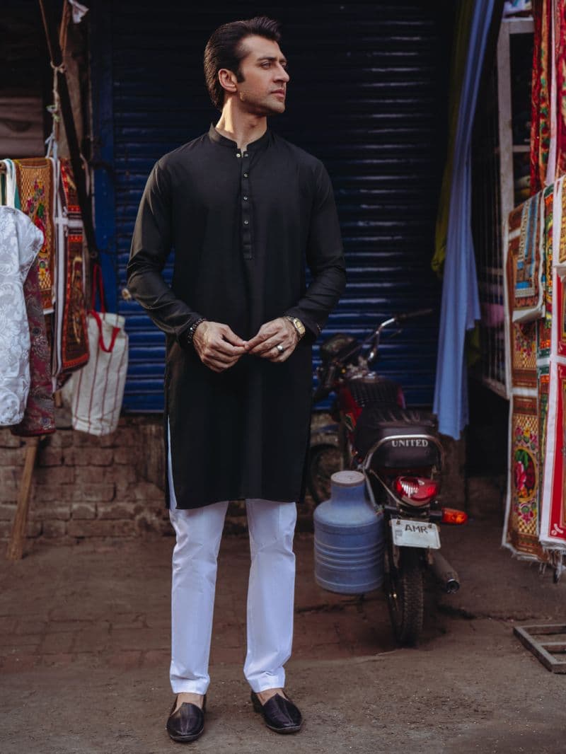 Black Blended Kurta thumbnail