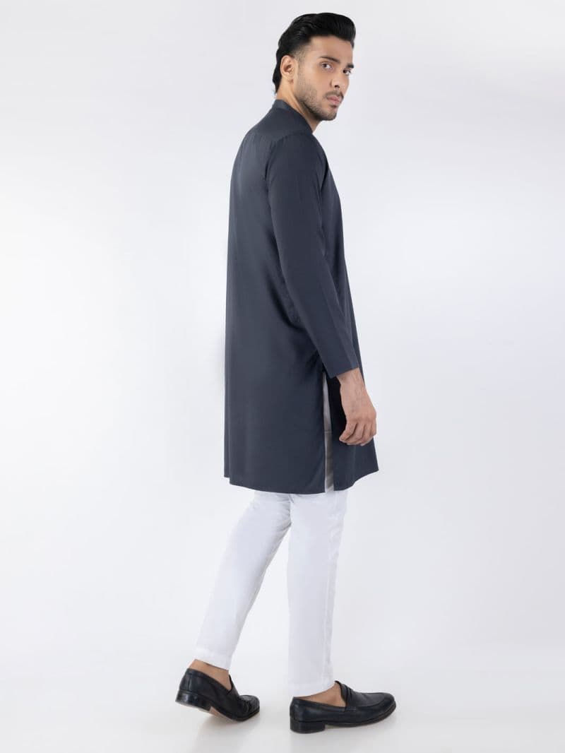 Grey Blended Kurta thumbnail