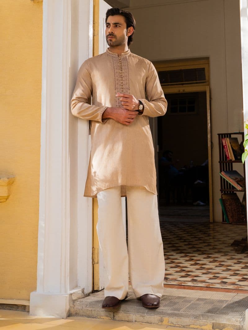 Beige Blended Formal Kurta thumbnail