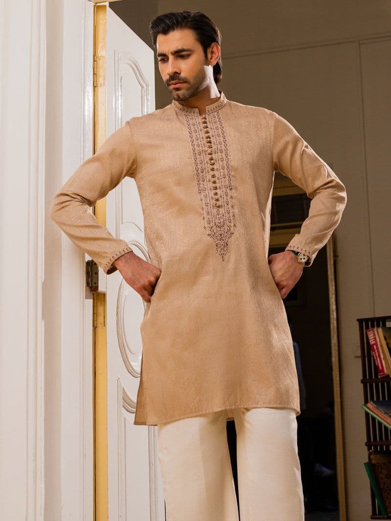 Beige Blended Formal Kurta thumbnail
