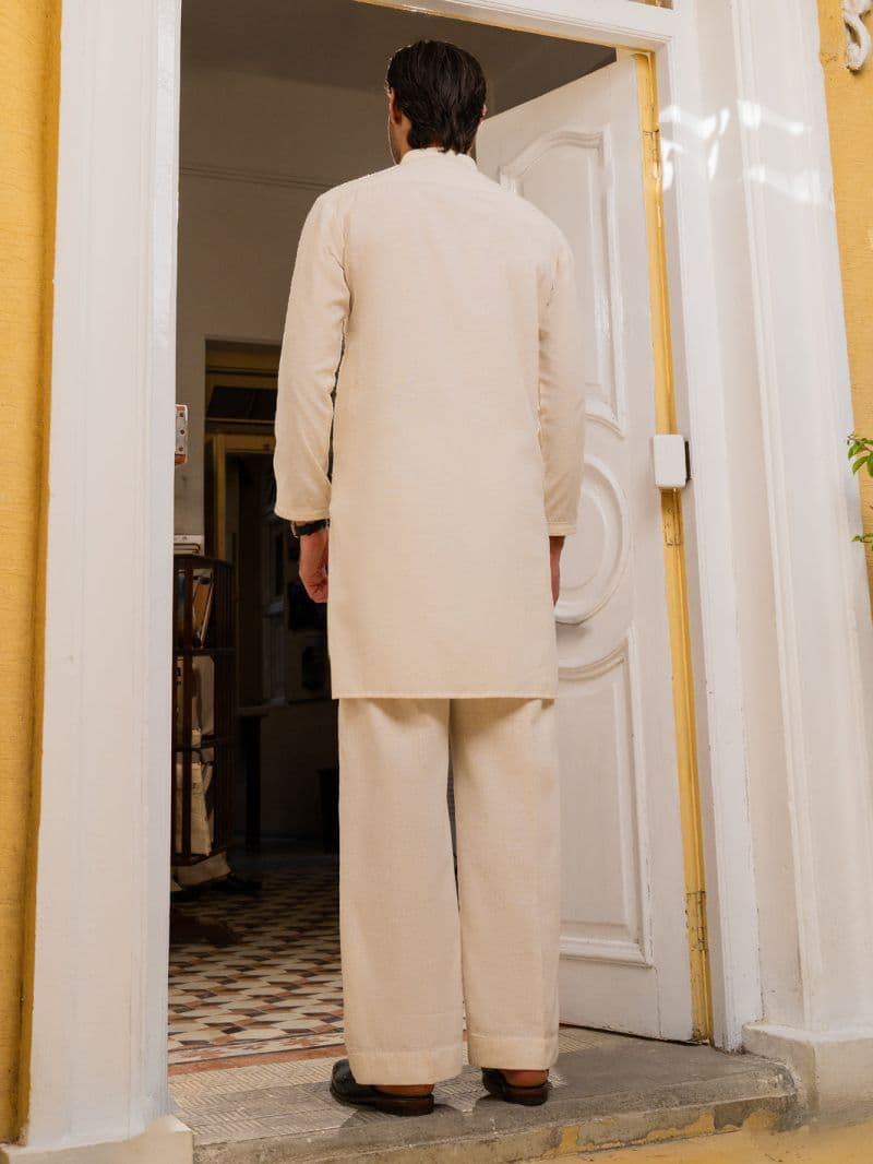 Cream Blended Formal Kurta thumbnail