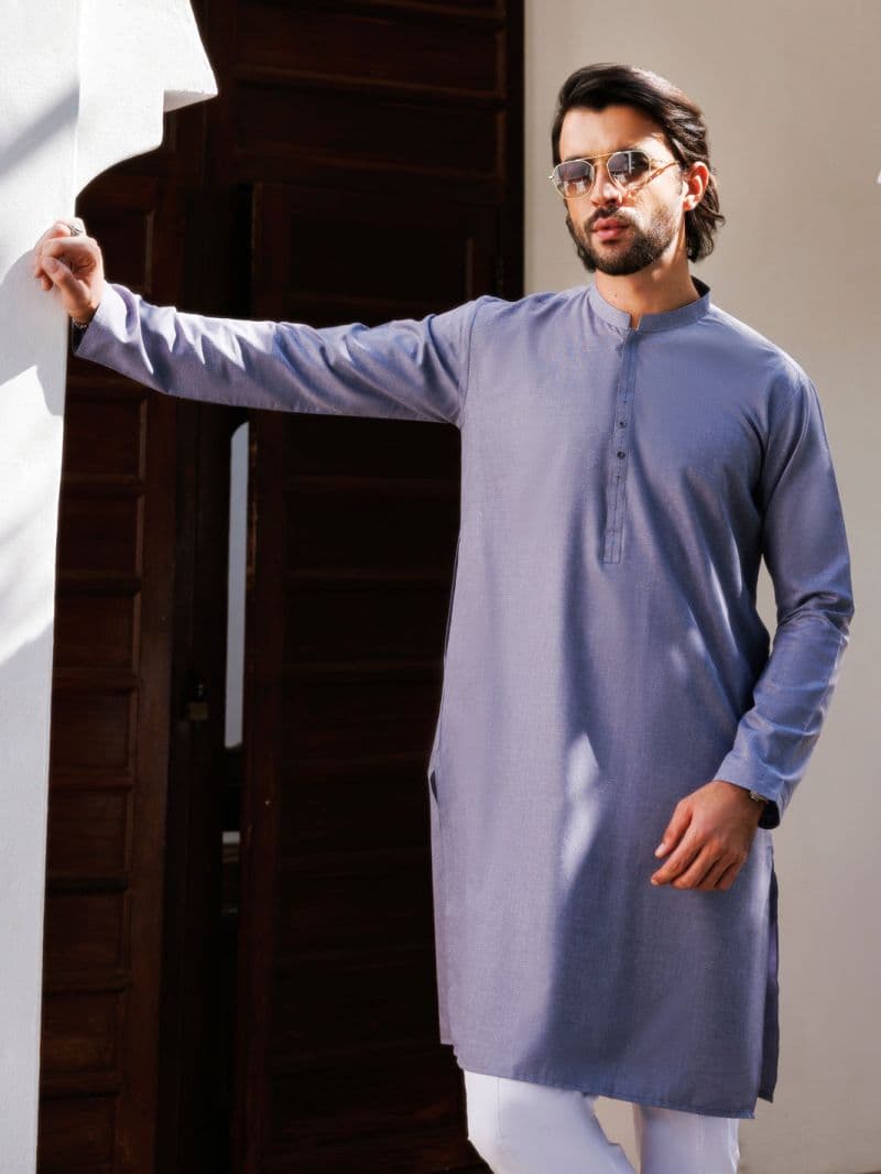 Light Purple Blended Kurta thumbnail