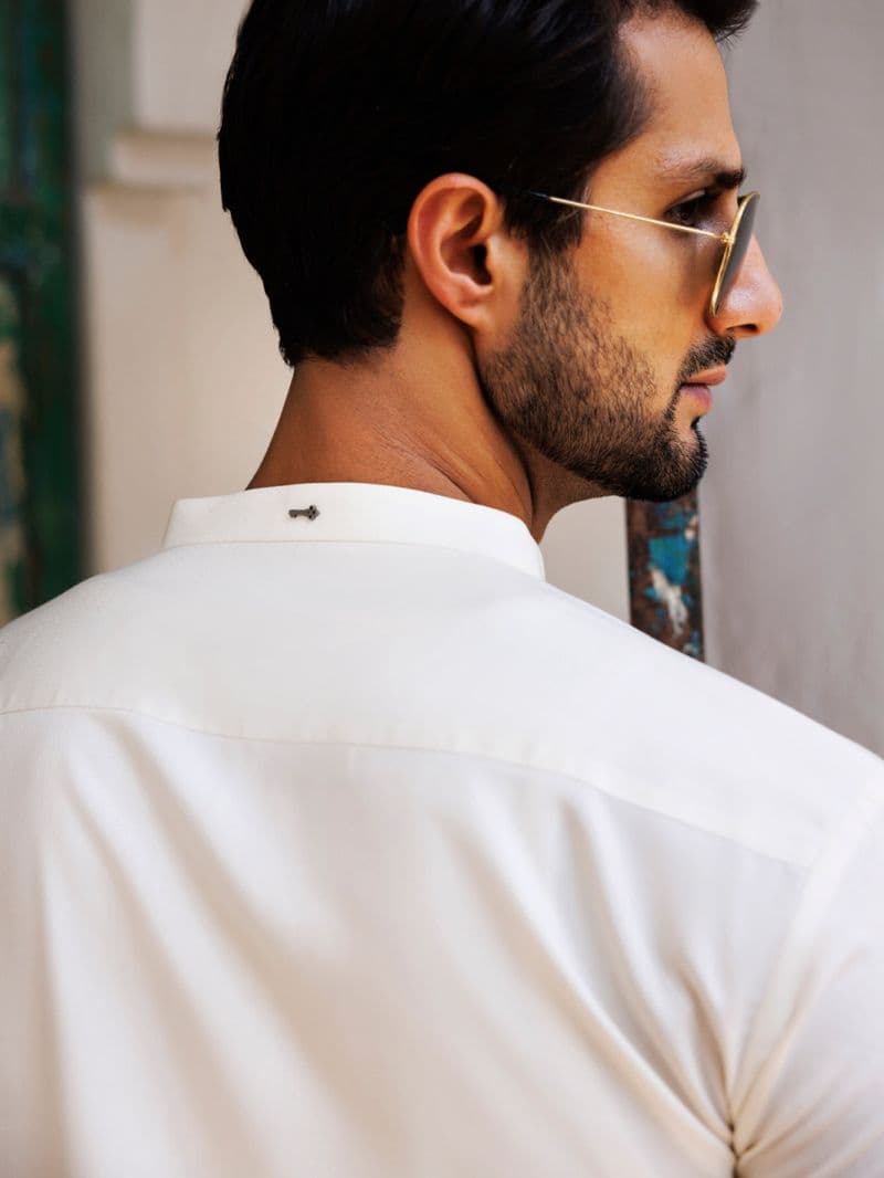 Off White Blended Kurta thumbnail