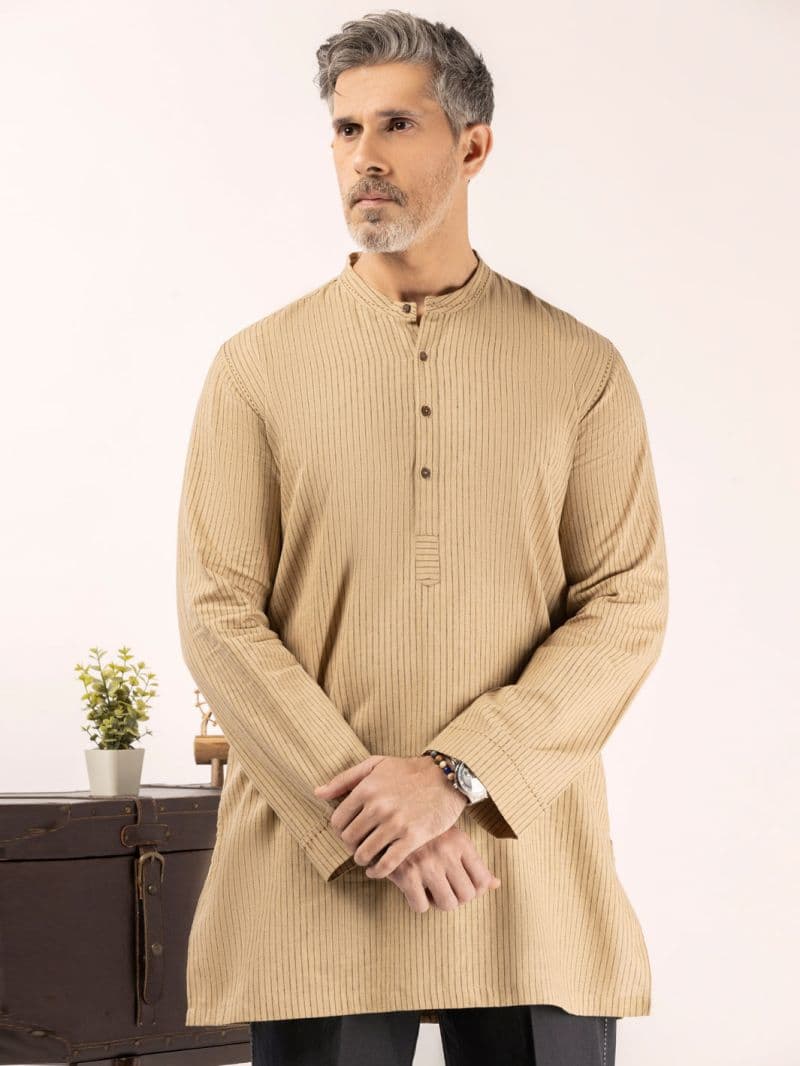 Beige Blended Kurta thumbnail