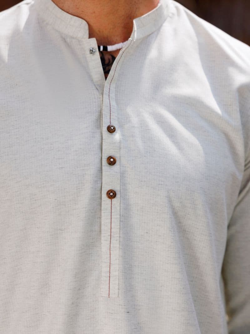 Cream Blended Kurta thumbnail