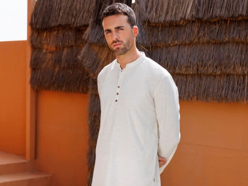 Cream Blended Kurta thumbnail