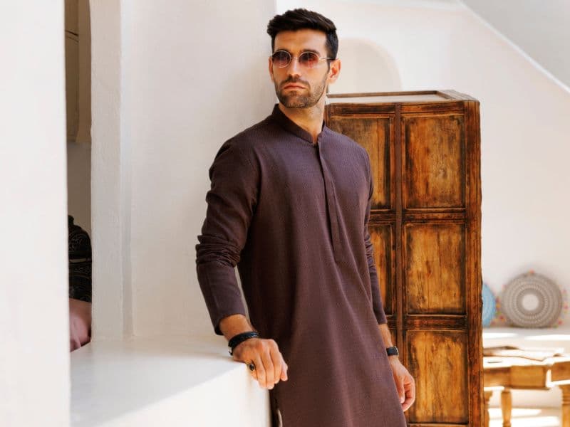 Dark Brown Cotton Kurta thumbnail