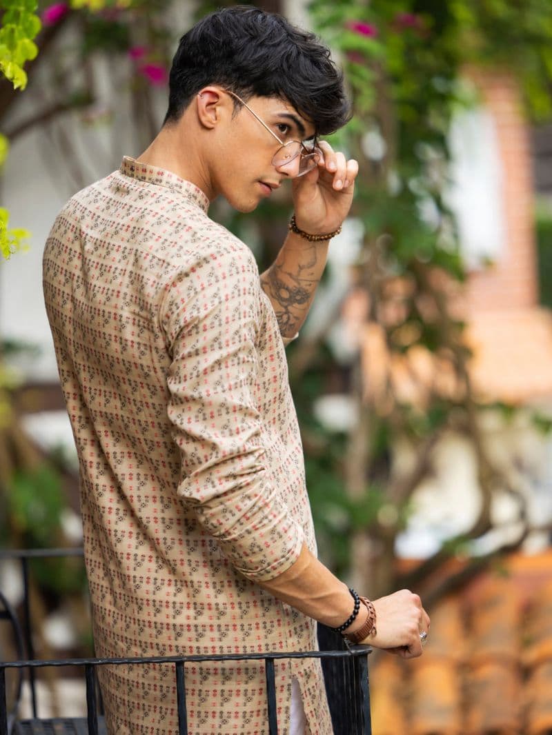 Beige Cotton Kurta thumbnail
