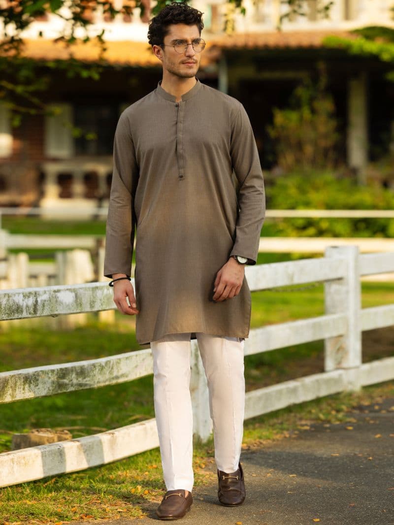 Brown Blended Kurta thumbnail