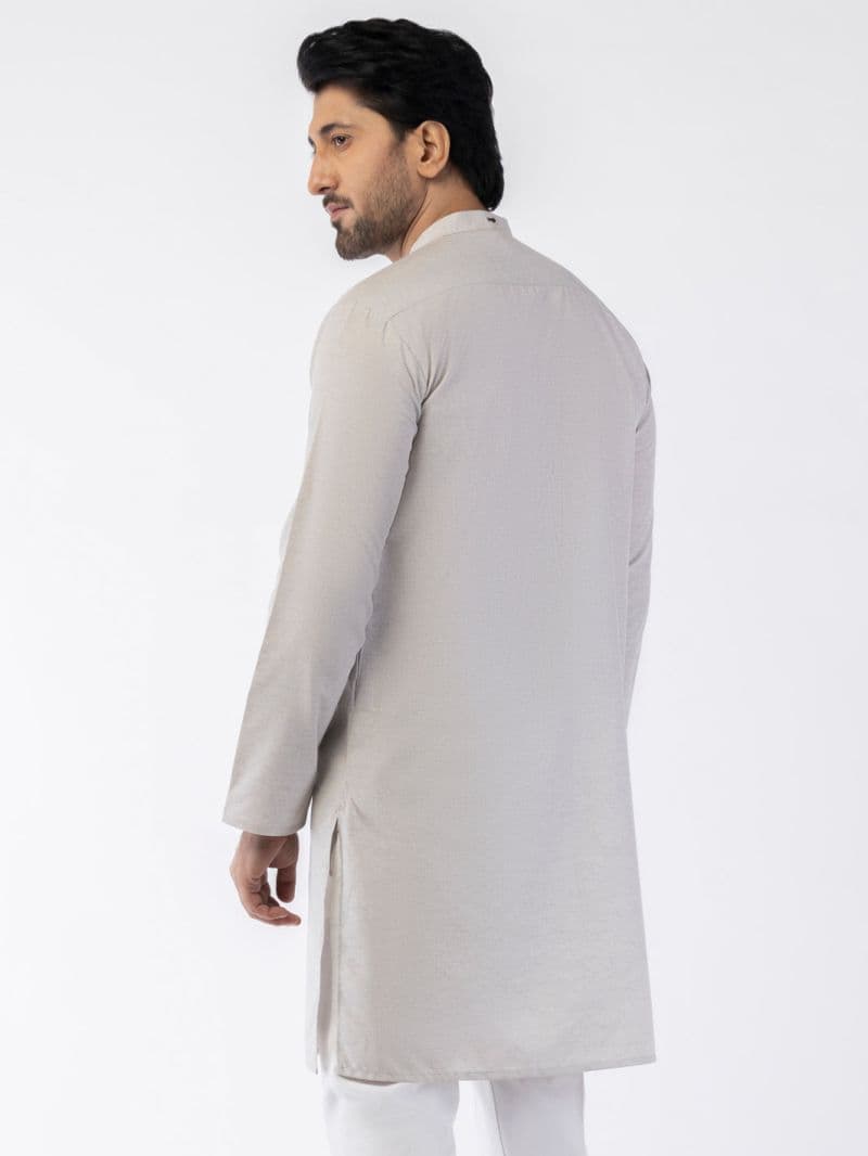 Light Grey Blended Kurta thumbnail