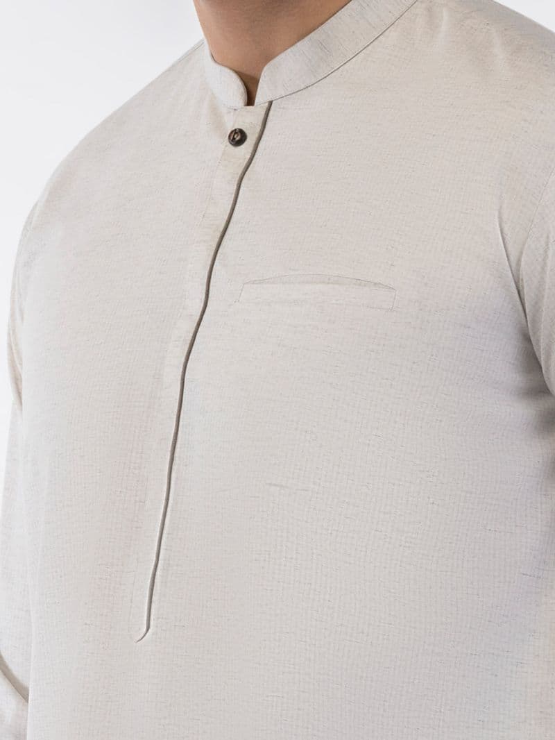 Light Grey Blended Kurta thumbnail