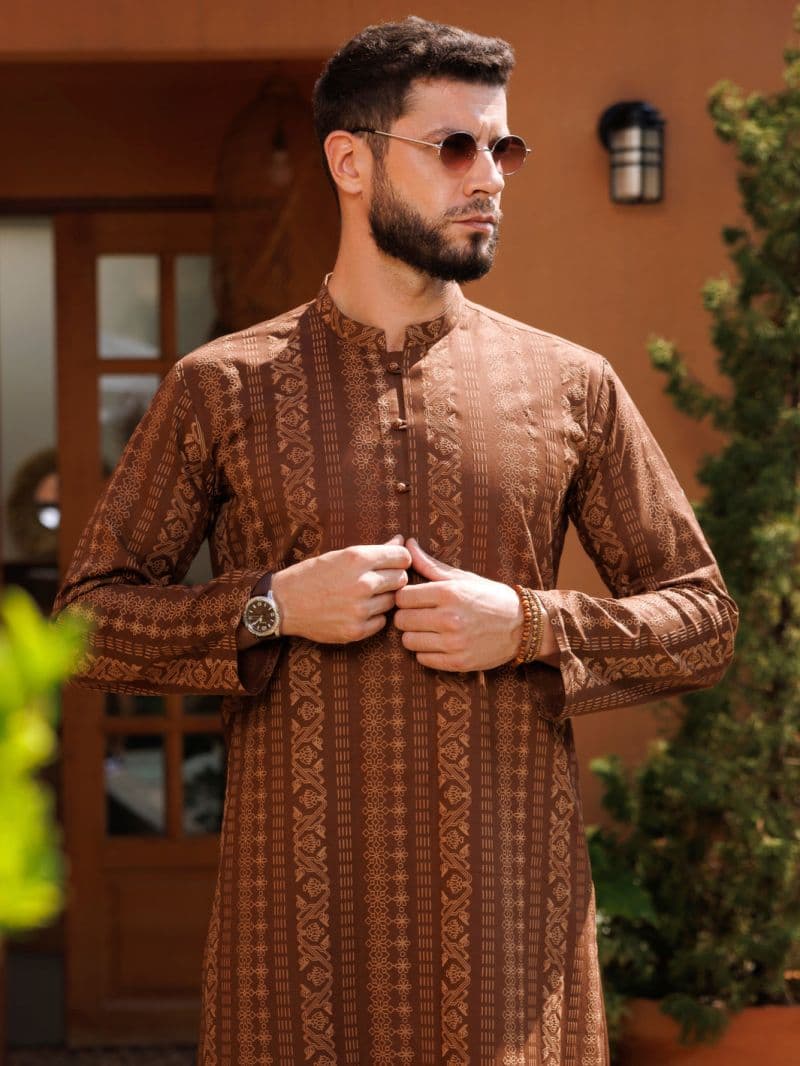 Brown Cotton Kurta thumbnail