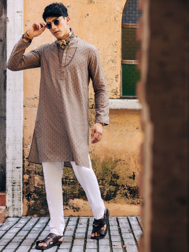Light Brown Cotton Kurta thumbnail