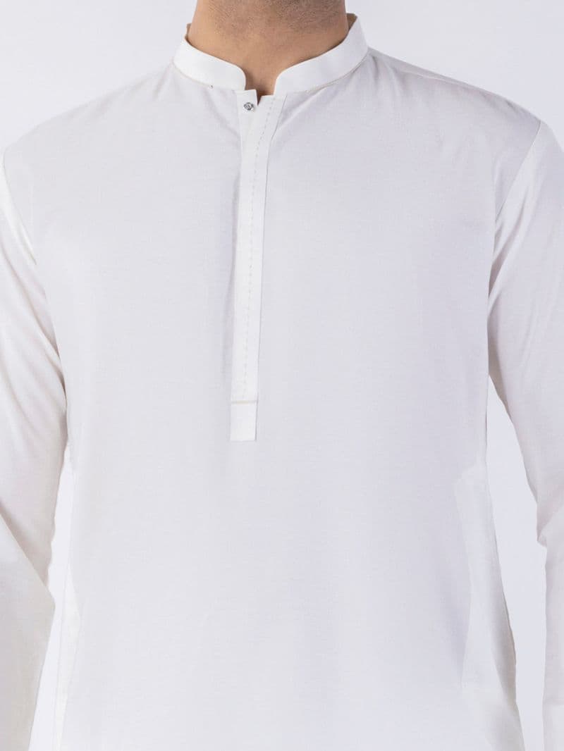 White Blended Kurta thumbnail