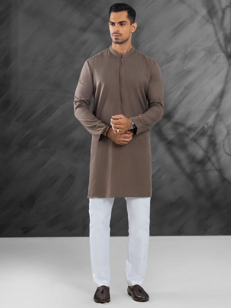 Brown Blended Kurta thumbnail