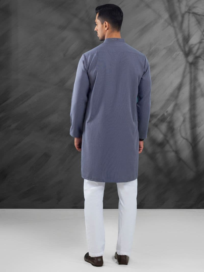 Grey Blended Kurta thumbnail