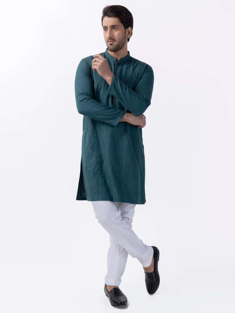 Green Cotton Kurta
