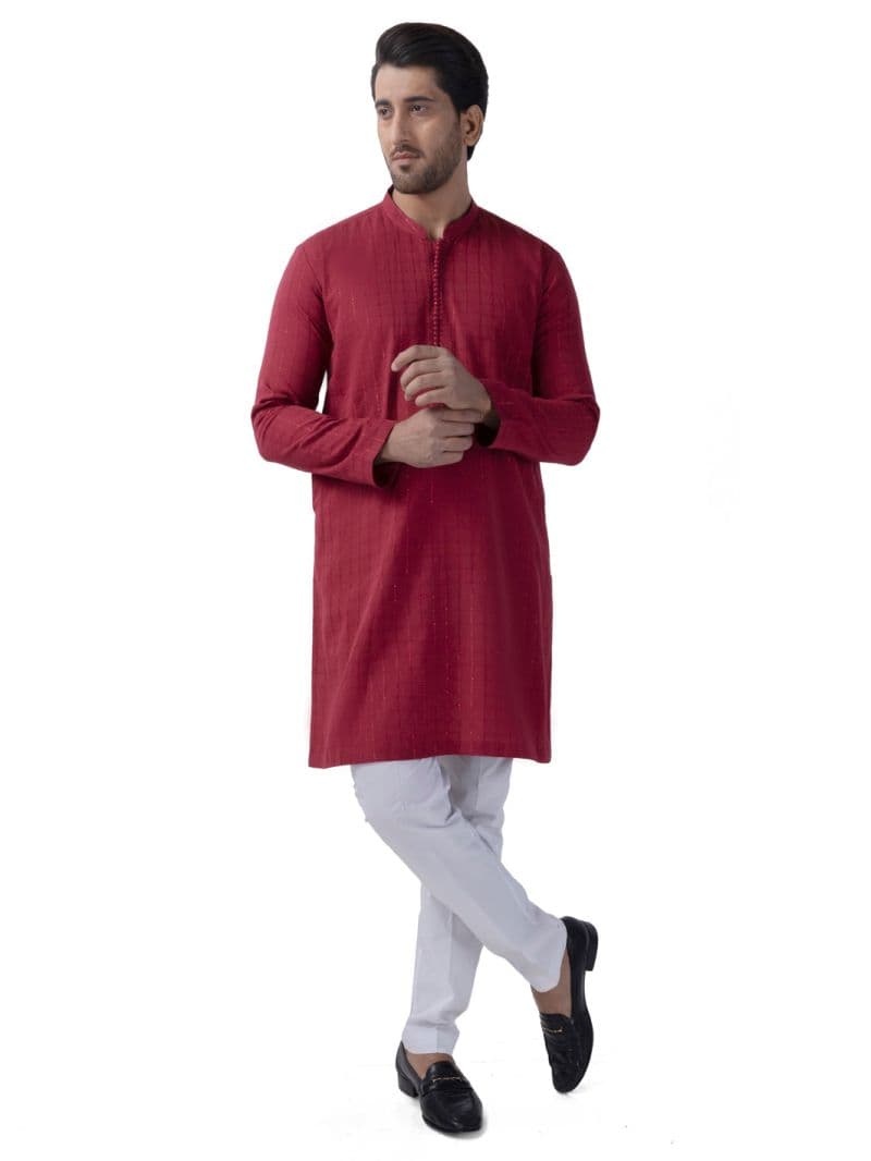 Red Cotton Kurta thumbnail