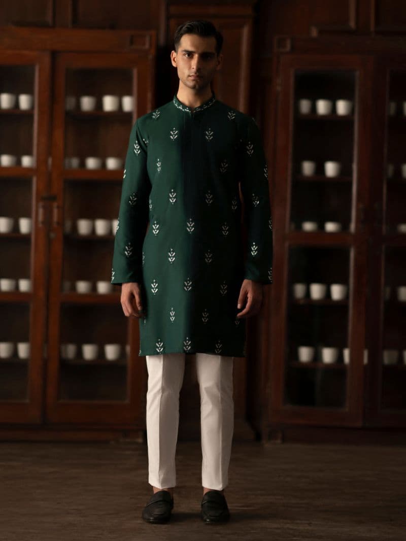 Green Blended Kurta thumbnail