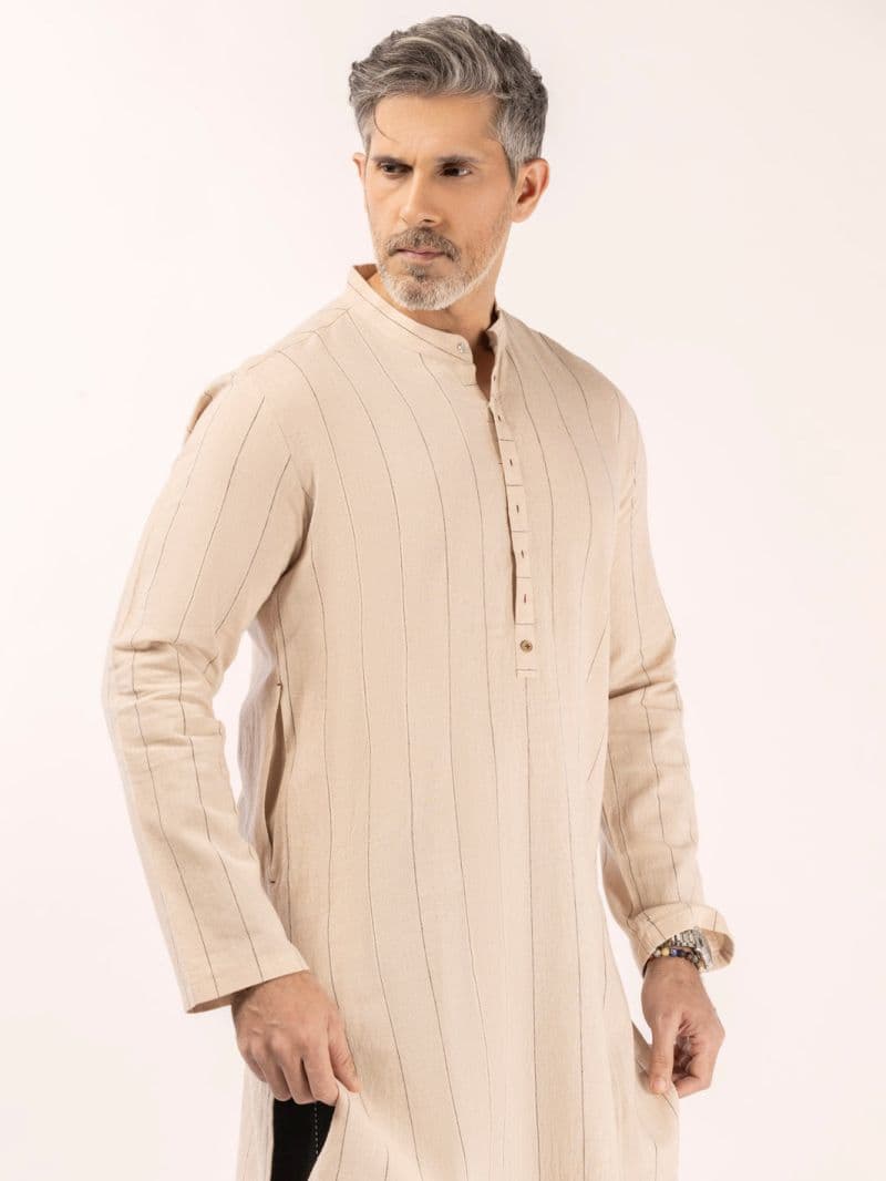 Fawn Blended Kurta thumbnail