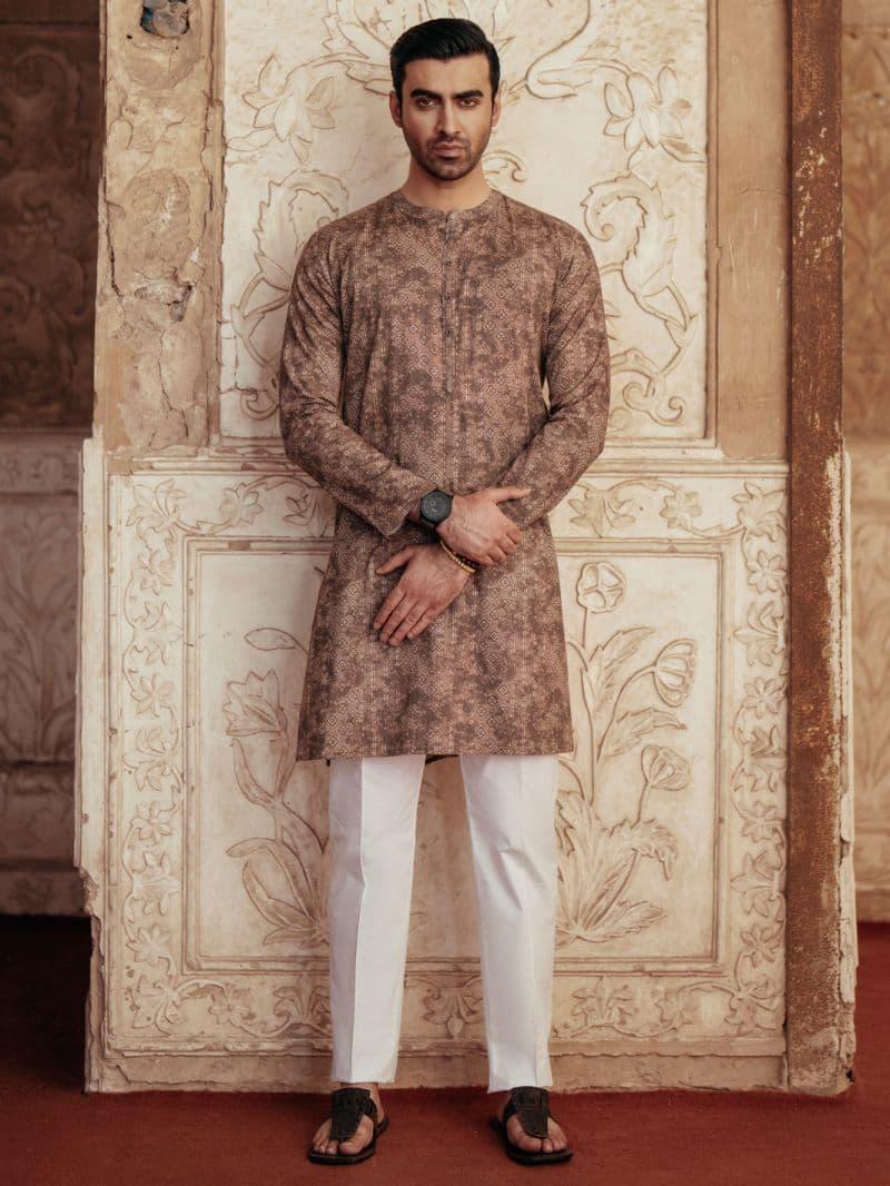 Brown Cotton Kurta thumbnail