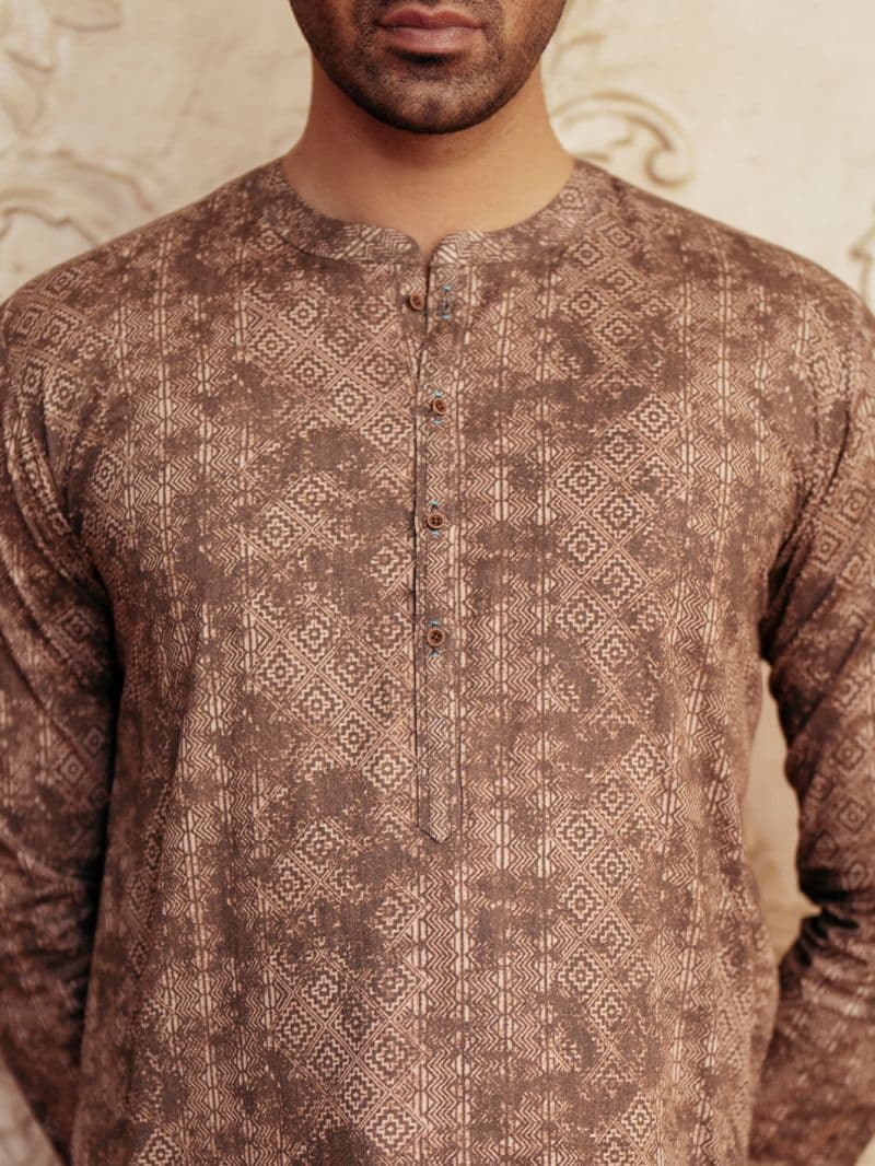 Brown Cotton Kurta thumbnail