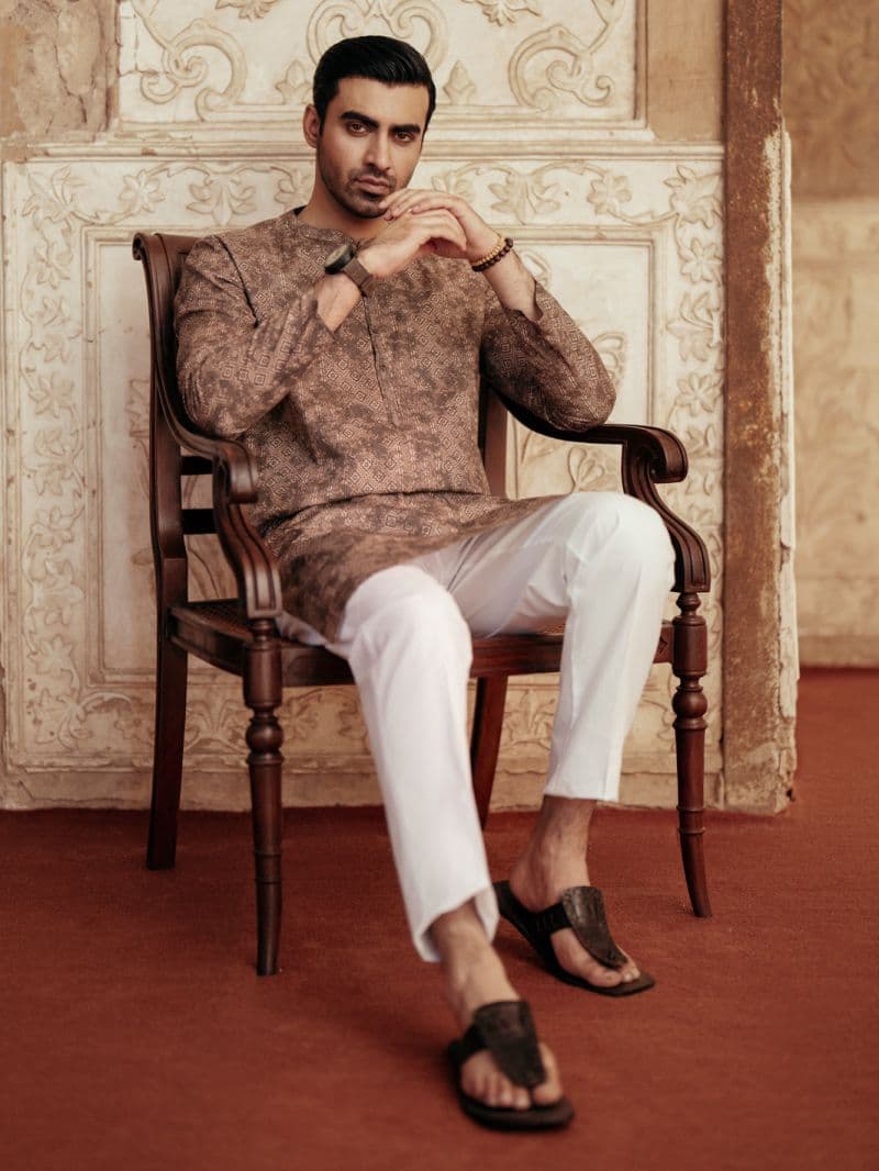 Brown Cotton Kurta thumbnail