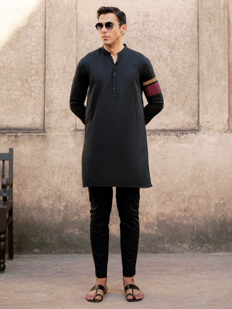 Black Cotton Kurta thumbnail
